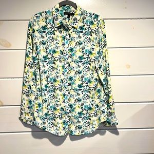 Banana Republic Floral Blouse - Blue, Yellow, Green